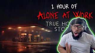 1 Hour of Rainy Alone at Work Horror Stories Vol  1 REACTION