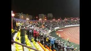 BATE fans at the game BATE vs Fenerbahce in Hrodna_the 2nd half