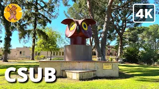 4K CSUB Campus Walking Tour, Cal State Bakersfield, CA | 🔊 Binaural Sound