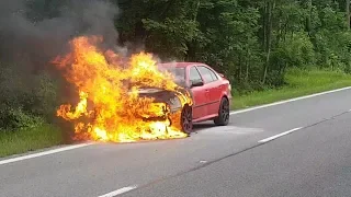 MY CAR catches FIRE in illegal race (EN subtitles)