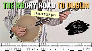 How to play The Rocky Road To Dublin | Irish Tenor Banjo (With Tabs)