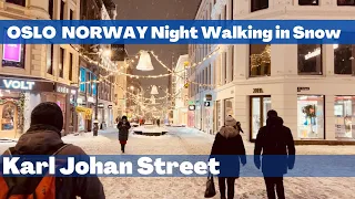 Oslo, Norway 🇳🇴- Snow Walk - 4K/60fps HDR - Walking Tour