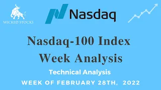 Nasdaq 100 Index Technical Analysis - break down of near to longer-term, week of 2/28/22