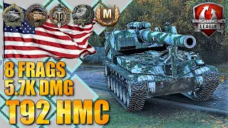 WoT T92 HMC Gameplay ♦ SPG Arty Review ♦ 8 Frags 5.7k Dmg (2020)