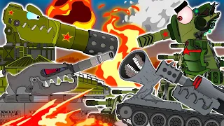 KV-44 and his friends against the German Monsters. Adventures in time. Cartoons about tanks.