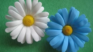 Цветы из фоамирана - ромашки МК./How to make Foam Flower camomile , DIY, Tutorial Foam