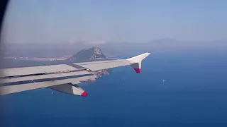 Landing at Gibraltar Airport - circling The Rock