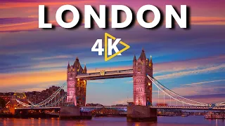 LONDON 🇬🇧 1 Hour Aerial Drone 4K UHD Relaxation Film | London city Drone view with Relaxing Music