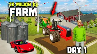 DAY 1 👉 20 MILLION $$ Farm on FLAT MAP! 🚜 FIRST HUGE FIELD!