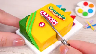 Satisfying Miniature Rainbow Crayon Cake Decorating | Awesome Miniature Art Cake Design | Tiny Cakes