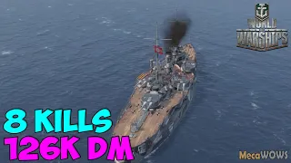 World of WarShips | Nassau | 8 KILLS | 126K Damage - Replay Gameplay 1080p 60 fps