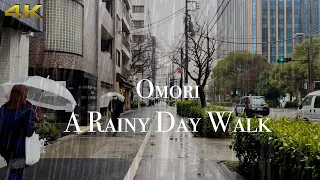 [4K] A Rainy Afternoon Walk Around Omori in Tokyo, Japan. #asmr