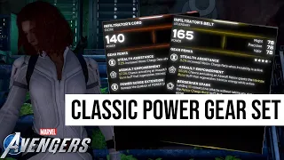 Marvel's Avengers - Gear Guide: Black Widow - Classic Power (Infiltrator) Gear Set