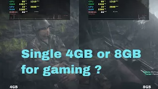 8gb vs 4gb RAM 2400MHz  Which is enough for games in 2018