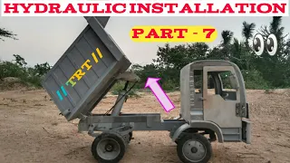 Part  - 7  (Hydraulic installation) in Rc truck  ( pvc ) // TRT //