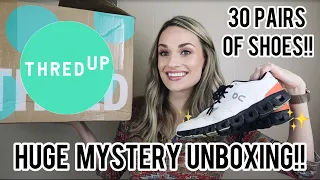 HUGE 30 Pair Mystery Shoe Box Unboxing from ThredUP to Resell for a Profit on Poshmark!