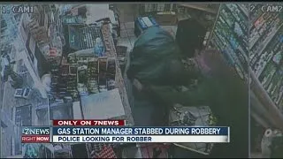 Armed robber with knife stabs gas station attendant