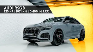 725 PK, 1051Nm en 0-100 in 3.XXsec met de AUDI RSQ8!