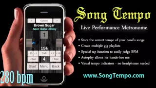 280 BPM Metronome - 10 Minutes Click Track - www.SongTempo.com