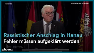 1 Jahr nach Hanau: Frank-Walter Steinmeier in Gedenken an den rassistischen Anschlag