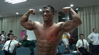 china bodybuilding backstage, middle weight