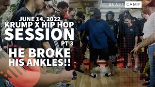 He broke his ankles! | Krump x Hip Hop Session | BEASTcamp