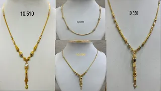 New Hallmark Gold Chain Designs with price //22kt light weight gold chain designs with price
