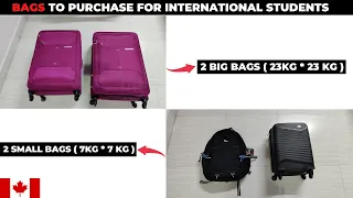 LUGGAGE BUYING TIPS FOR INTERNATIONAL STUDENTS || BAGS TO BUY FOR CANADA || WORLD WIDE WARRENTY ||