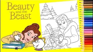 Disney Princess Belle , Chip and Lumiere - Beauty and the Beast Coloring Pages for kids