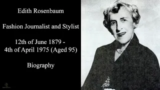 Titanic Passengers | Edith Rosenbaum Biography | Fashion Journalist and Stylist