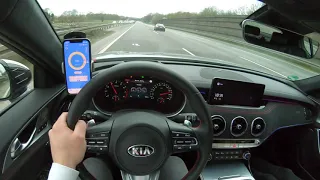 KIA Stinger GT Bastuck Exhaust Autobahn POV - Top Speed & Acceleration 100-200 km/h