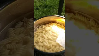 Cooking pasta by sun Fresnel Lens