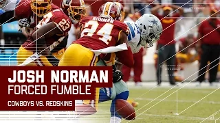 Josh Norman Forces Ezekiel Elliott Fumble | Cowboys vs. Redskins | NFL