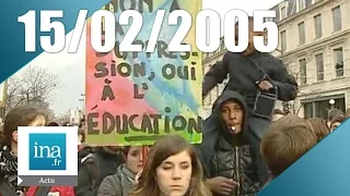 20h France 2 du 15 février 2005 - Manifestations contre la loi Fillon | Archive INA