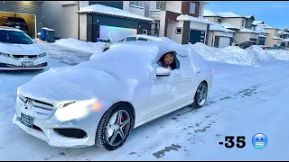 Mercedez ki halat khraab under Snow in Canada | jab 1 month baad start kiya 🥶