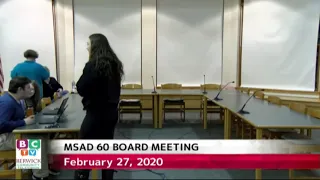 MSAD 60 Board Meeting 2020 02 27