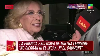 Primicia exclusiva de Mirtha Legrand en LAM: "No cierra el Incaa"