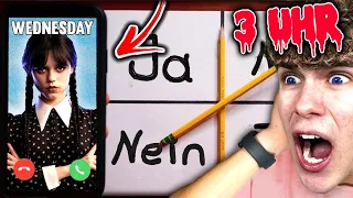 SPIELE NIEMALS CHARLIE CHARLIE mit WEDNESDAY ADDAMS um 3 UHR NACHTS!!