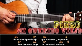 Cómo tocar "Viejo Mi Querido Viejo" de Piero en Guitarra Acústica (HD) Tutorial