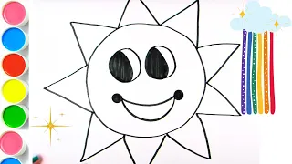 Learn to draw Mr. Sun | Teach Drawing for Kids and Toddlers Coloring Page Video / Asma Art