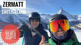 Ski lesson Zermatt Switzerland 5 days from blue slopes to steep red slopes