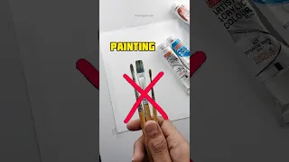 PAINTING WITHOUT BRUSH : (PART 1)Tutorial 😱🤯😮 #tutorialpainting #paintinglesson #brushpainting