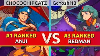 GGST ▰ CHOCOCHIPCATZ (#1 Ranked Anji) vs GcYoshi13 (#3 Ranked Bedman). High Level Gameplay