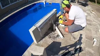 Pool Waterfall Installation