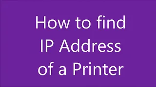 How to Find An IP Address of A Printer