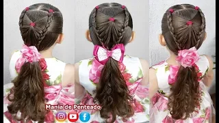 Hairstyle Tutorial / Easy  Hairstyle with Elastics  and braids for Girls