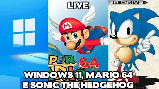 Live: Windows 11, 30 anos de Sonic, 25 de Mario 64