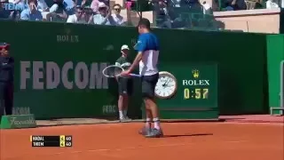 Two extraordinary backhands from Dominic Thiem v Rafa Nadal at 2016 Monte-Carlo Rolex Masters