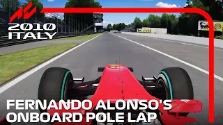 Fernando Alonso's Pole Lap | 2010 Italian Grand Prix | #assettocorsa