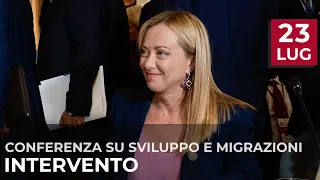 Conferenza internazionale su sviluppo e migrazioni, l'intervento del Presidente Meloni